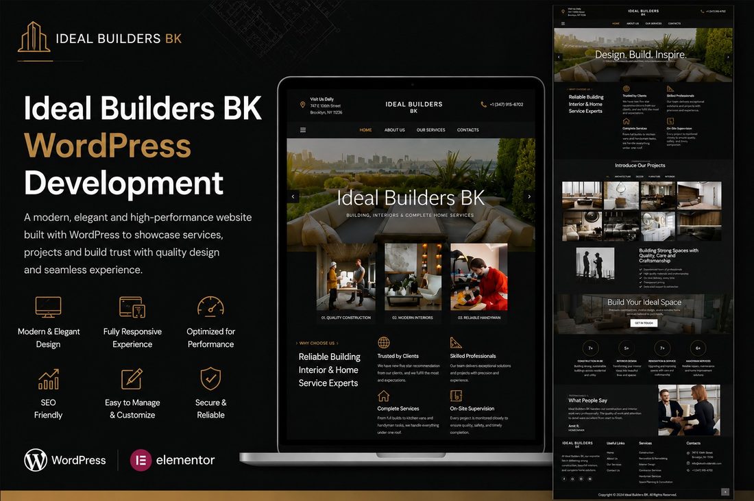 Ideal Builders BK website by Kingsland