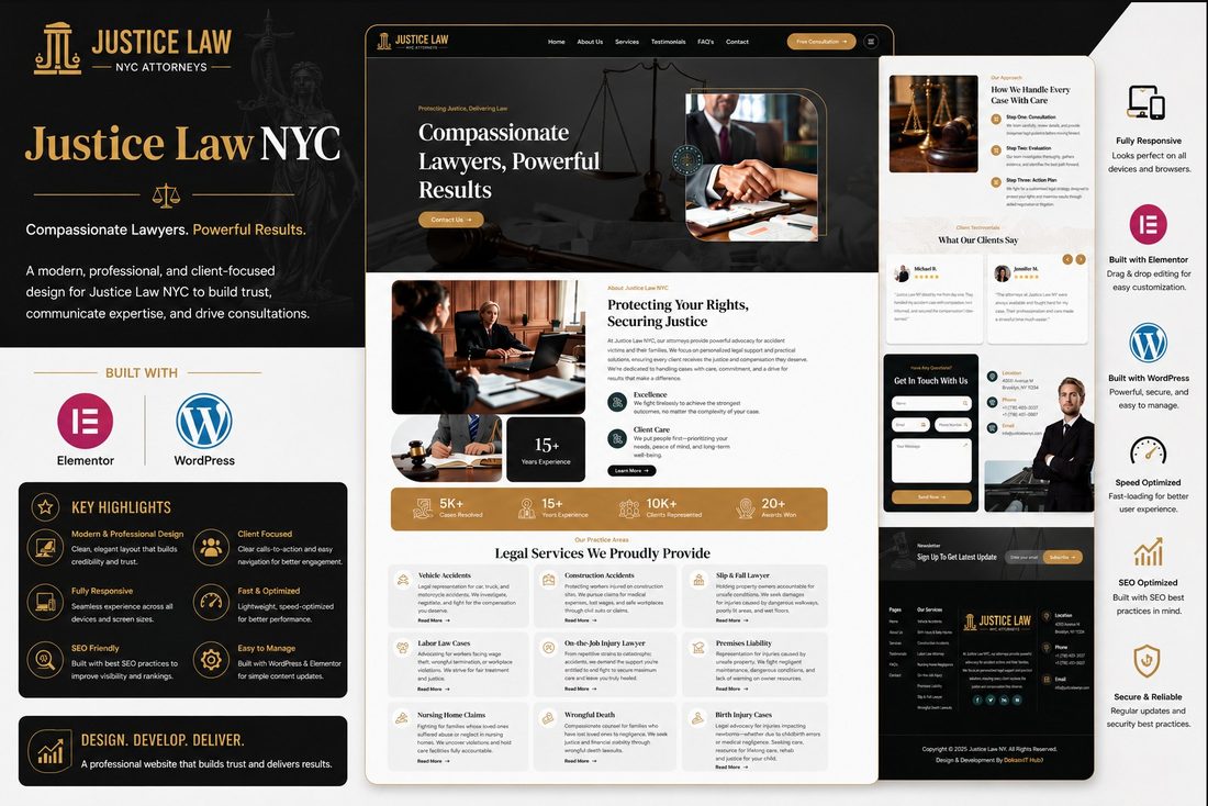 Justice Law NYC website by Kingsland